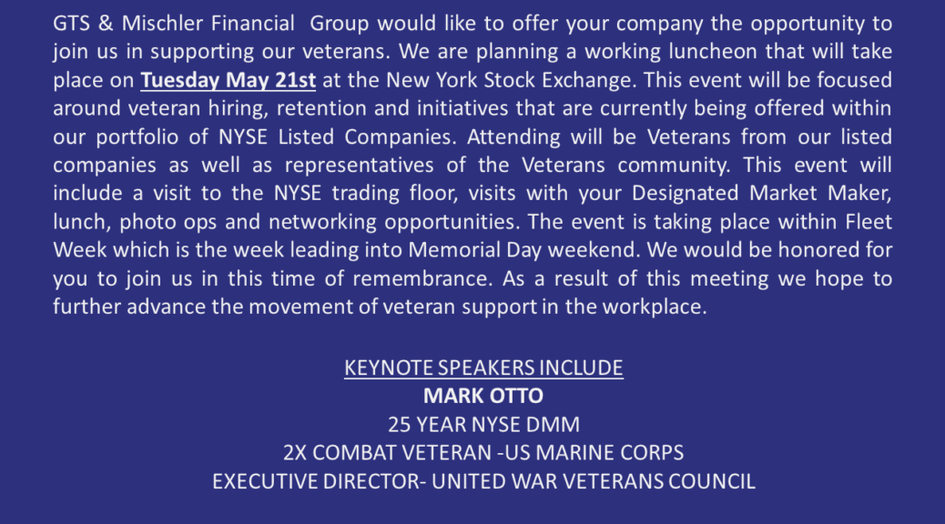 gts-mischler veterans-in-workplace luncheon-nyse